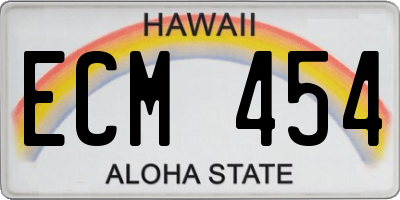 HI license plate ECM454