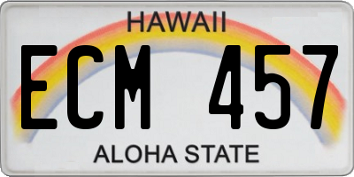 HI license plate ECM457