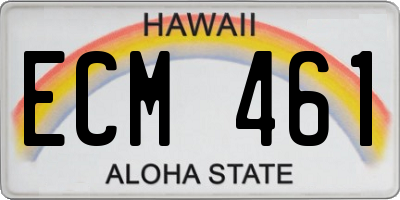 HI license plate ECM461