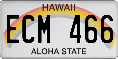 HI license plate ECM466