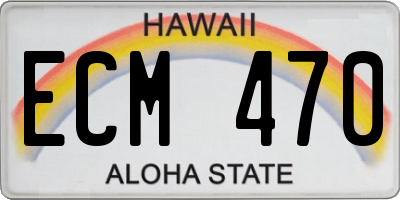 HI license plate ECM470