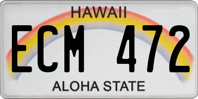 HI license plate ECM472