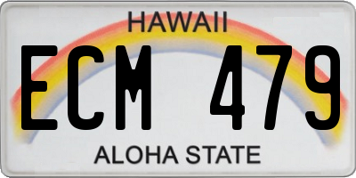 HI license plate ECM479