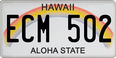 HI license plate ECM502
