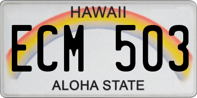 HI license plate ECM503