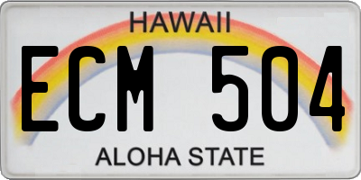 HI license plate ECM504