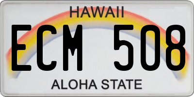 HI license plate ECM508