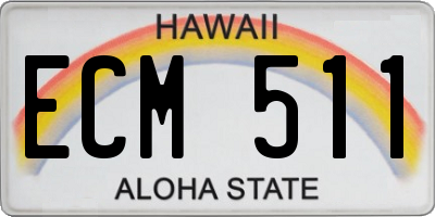 HI license plate ECM511