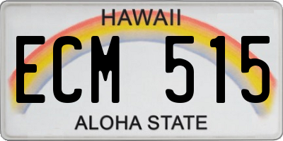 HI license plate ECM515