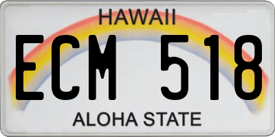 HI license plate ECM518