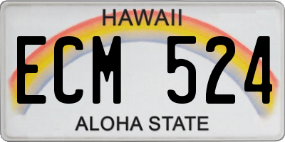 HI license plate ECM524