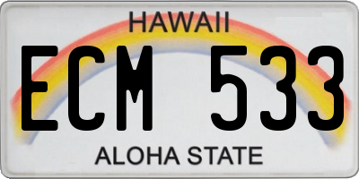 HI license plate ECM533