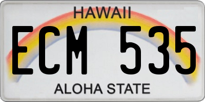 HI license plate ECM535