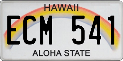 HI license plate ECM541