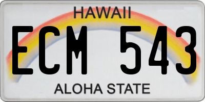 HI license plate ECM543