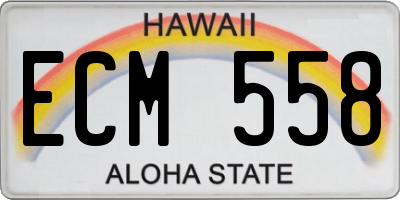 HI license plate ECM558