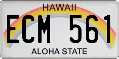 HI license plate ECM561