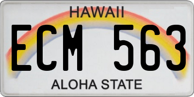 HI license plate ECM563