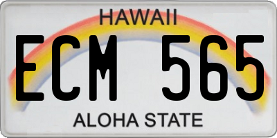 HI license plate ECM565