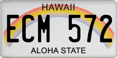HI license plate ECM572
