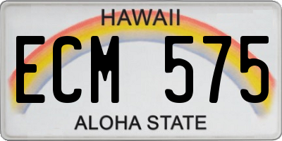 HI license plate ECM575