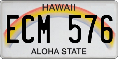 HI license plate ECM576