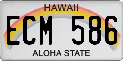 HI license plate ECM586