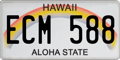 HI license plate ECM588