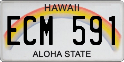 HI license plate ECM591