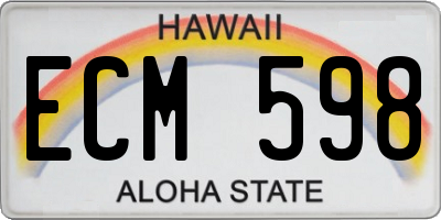 HI license plate ECM598