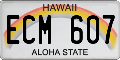 HI license plate ECM607