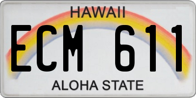 HI license plate ECM611