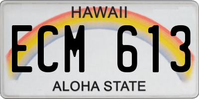 HI license plate ECM613
