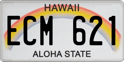 HI license plate ECM621