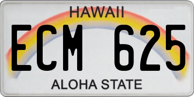 HI license plate ECM625