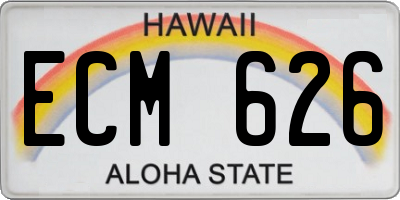 HI license plate ECM626