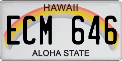 HI license plate ECM646