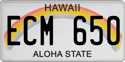 HI license plate ECM650