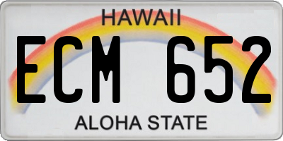 HI license plate ECM652
