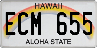 HI license plate ECM655