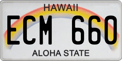 HI license plate ECM660