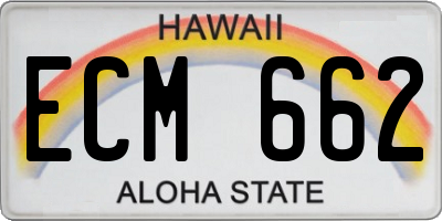 HI license plate ECM662