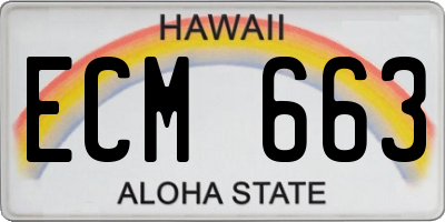 HI license plate ECM663