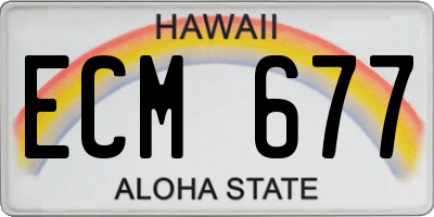 HI license plate ECM677