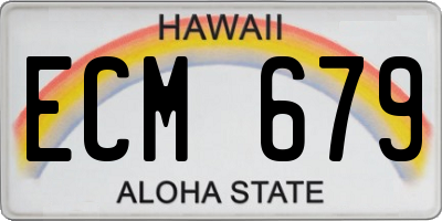 HI license plate ECM679
