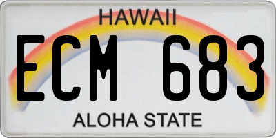 HI license plate ECM683