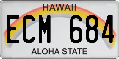 HI license plate ECM684
