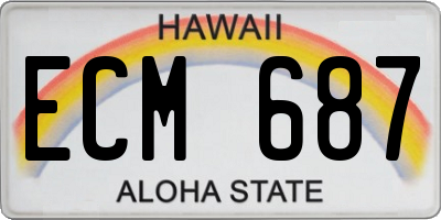 HI license plate ECM687
