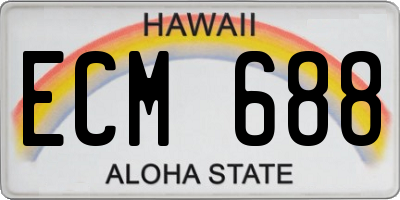 HI license plate ECM688