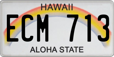 HI license plate ECM713
